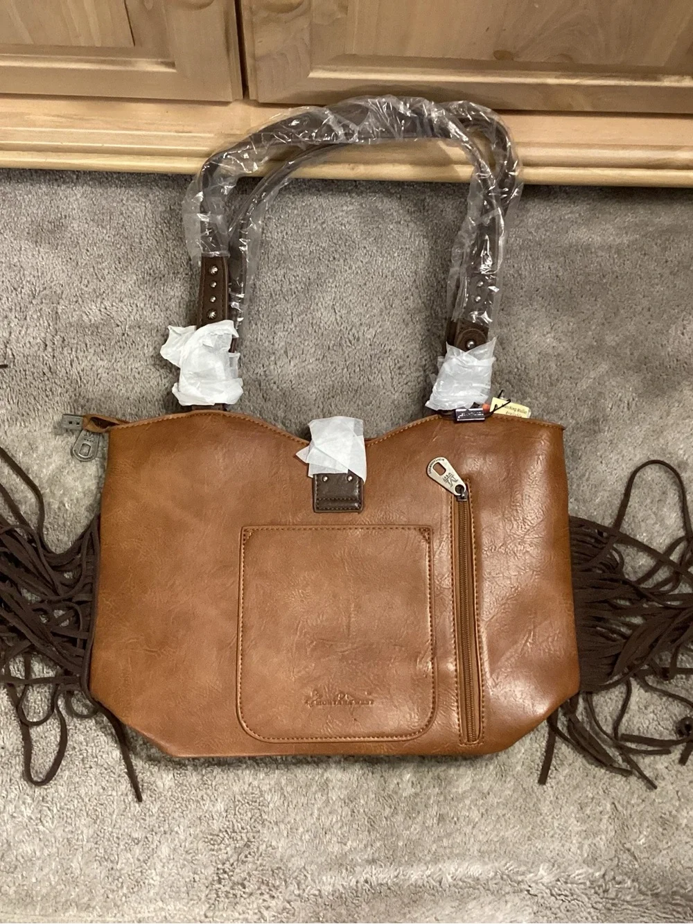 Montana West Brown and Tan Western Fringe Shoulder Bag